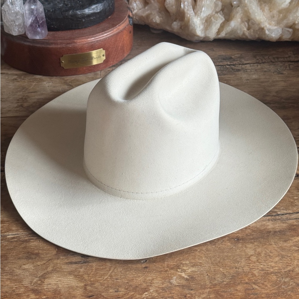 Bailey Beaver One Hundred 100x Western Cowboy Felt Hat White Cream 7 1/8 57 tan